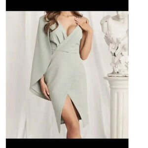 Lavish Alice Asymmetric Cape Overlay Dress Size 10